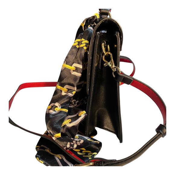 ALDO Satchel Purse Handbag w/ Scarf & Removable Cross-Body Strap — 10″ × 8″ × 4″ - Picture 4 of 14